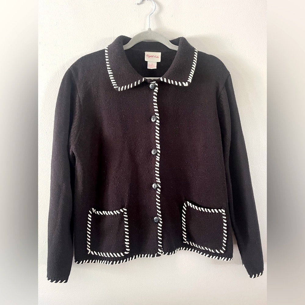 Crystal Kole Black Knitted Cardigan Womens Medium